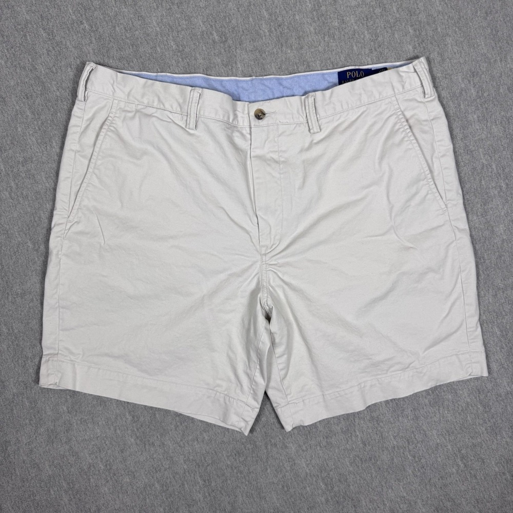 POLO RALPH LAUREN Chino Shorts Mens Size 40 Beige Stretch Straight Fit